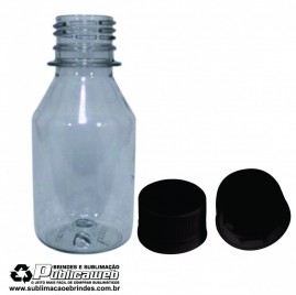 Frasco 100ml em PET com Tampa 28mm Preto Com 10 frascos